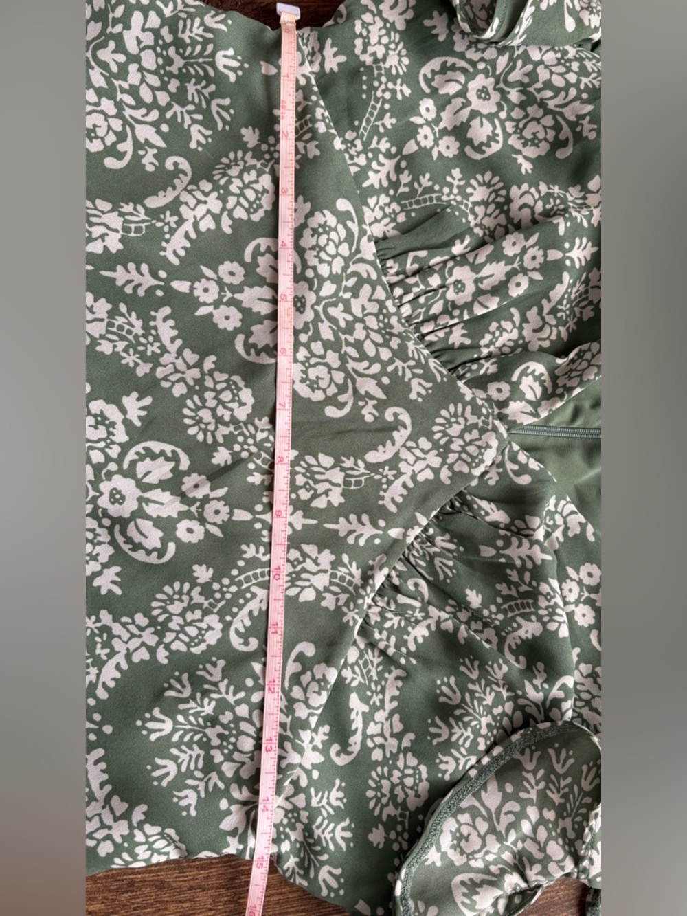 Abercrombie & Fitch Ruffle Sleeve Maxi Dress, Green, L - Picture 11 of 16